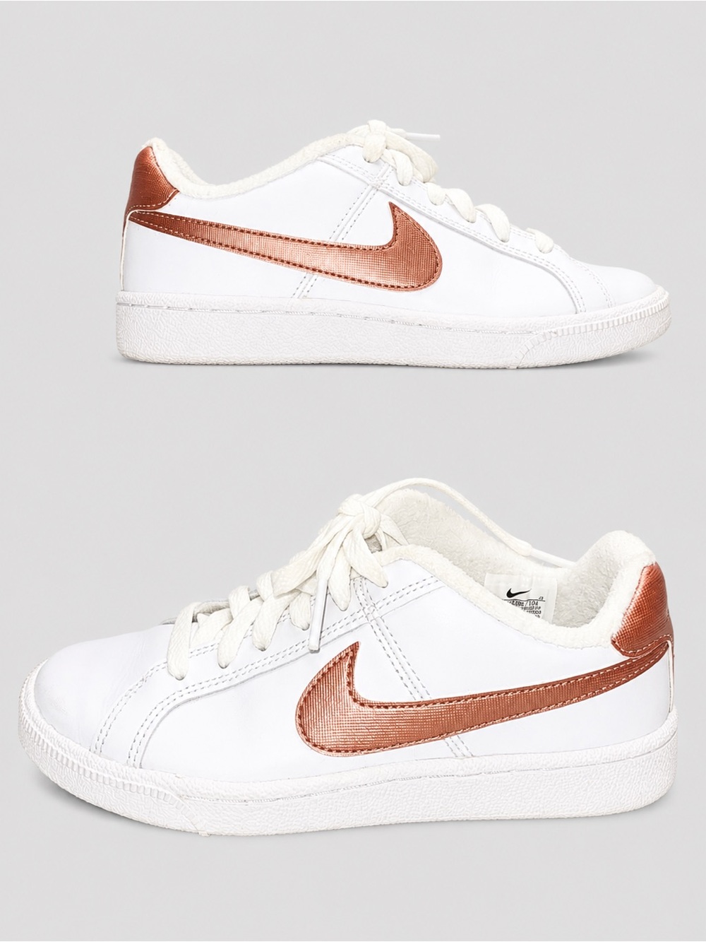 Nike Court Royale Women’s Size 5 White Metallic Red Bronze Rose Gold Sneakers